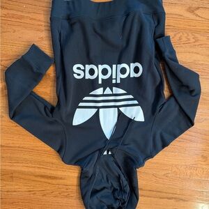 Adidas Black Hoodie with White Trefoil Design